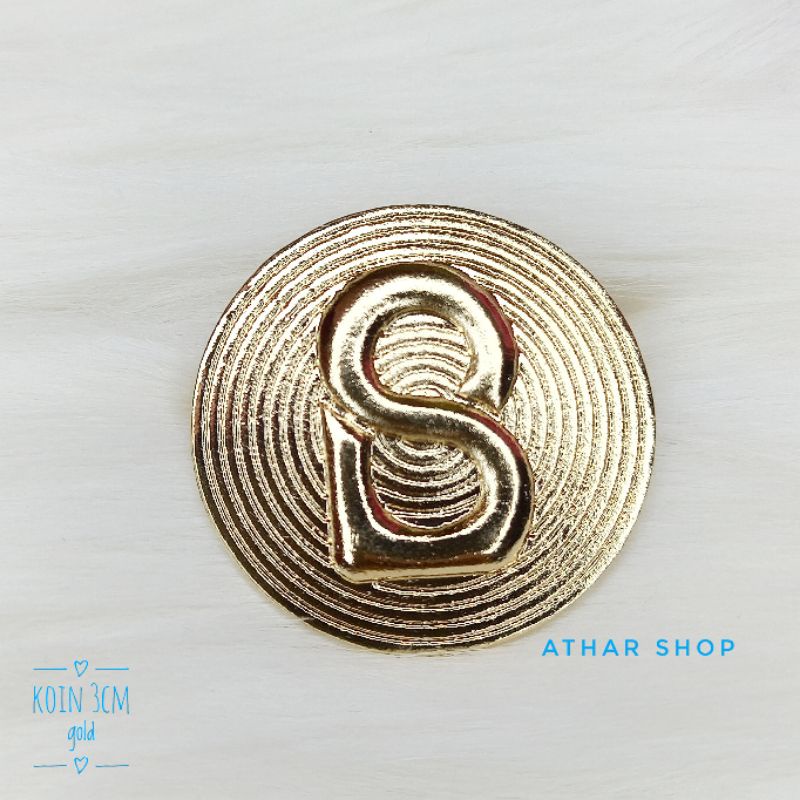 Bros B,bross button,pin Bros buttonscarves-Koin 3cm gold