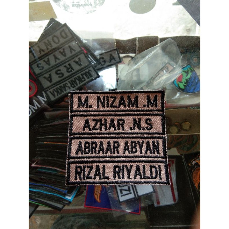 bordir papan nama seragam pramuka