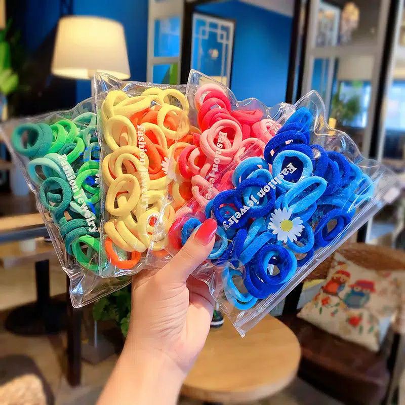 Ikat Rambut Anak / Ikat Rambut Korea / Ikat Rambut Donat 50 pcs 100 pcs