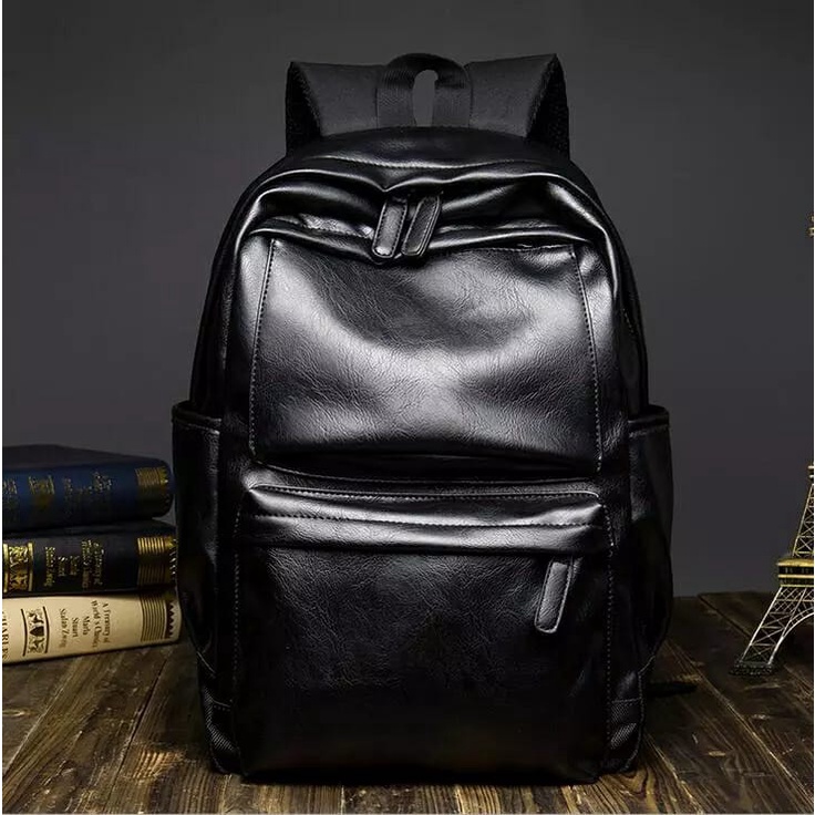 La Tas Ransel Backpack Kulit Sintetis Tebal Gendong Punggung Branded Multifungsi Pria Wanita Cewek