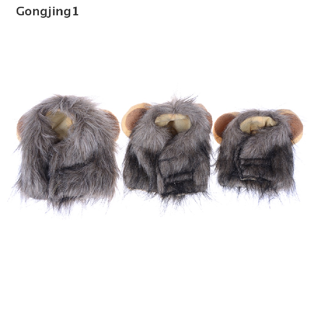 Gongjing1 Topi Anjing / Kucing Model Rambut Singa Untuk Kostum halloween