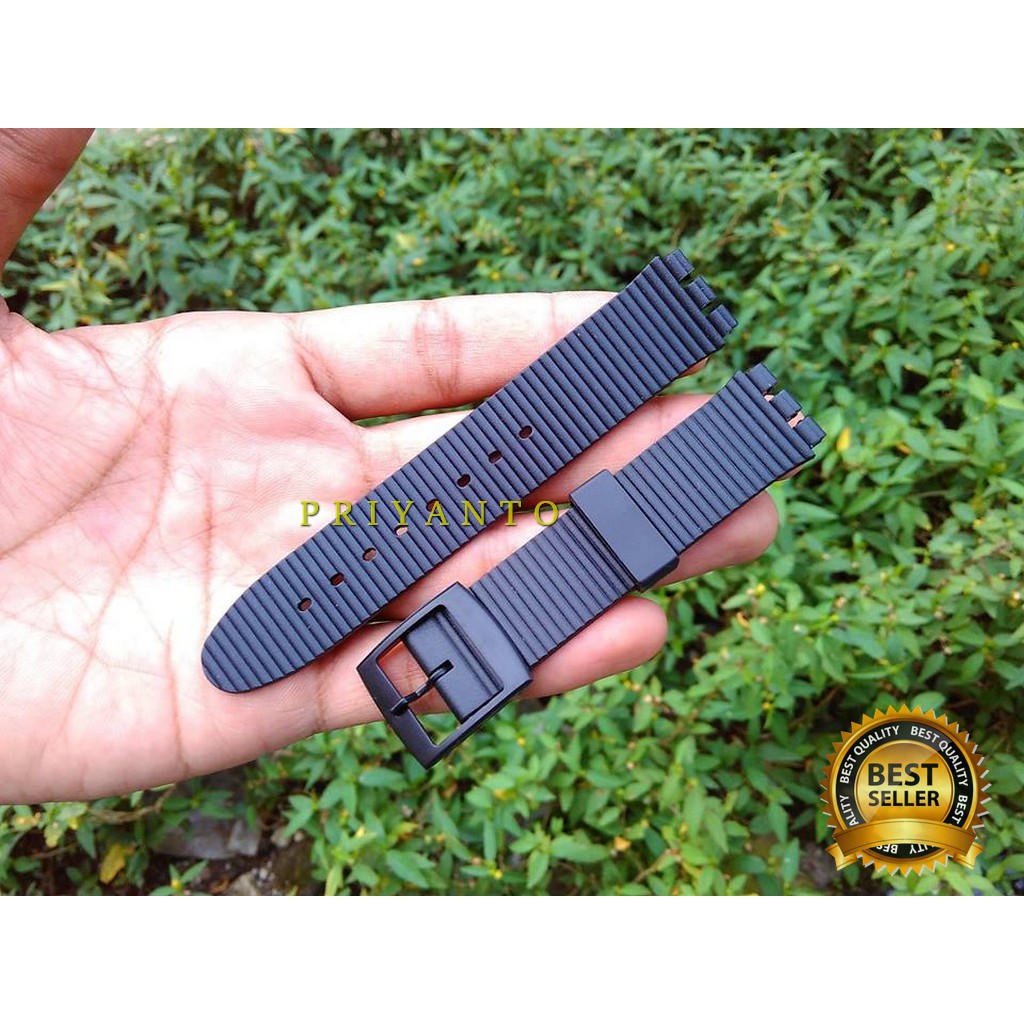 STRAP TALI JAM TANGAN SWATCH 17MM TALI SWATCH 17MM HITAM