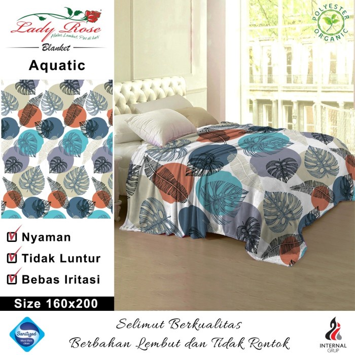 Selimut Dewasa selimut ladyrose aquatic(I5N6) BAHAN HALUS & TEBAL Selimut Bulu Halus Dewasa Selimut 