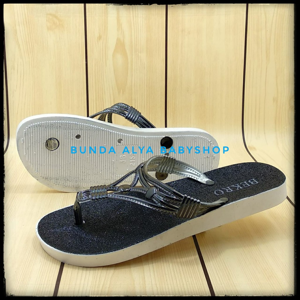 Sandal Wanita Jepit HITAM Size 36 - 40 - Sendal Jepit Perempuan Casual Flat - Sandal Cewek Trendy