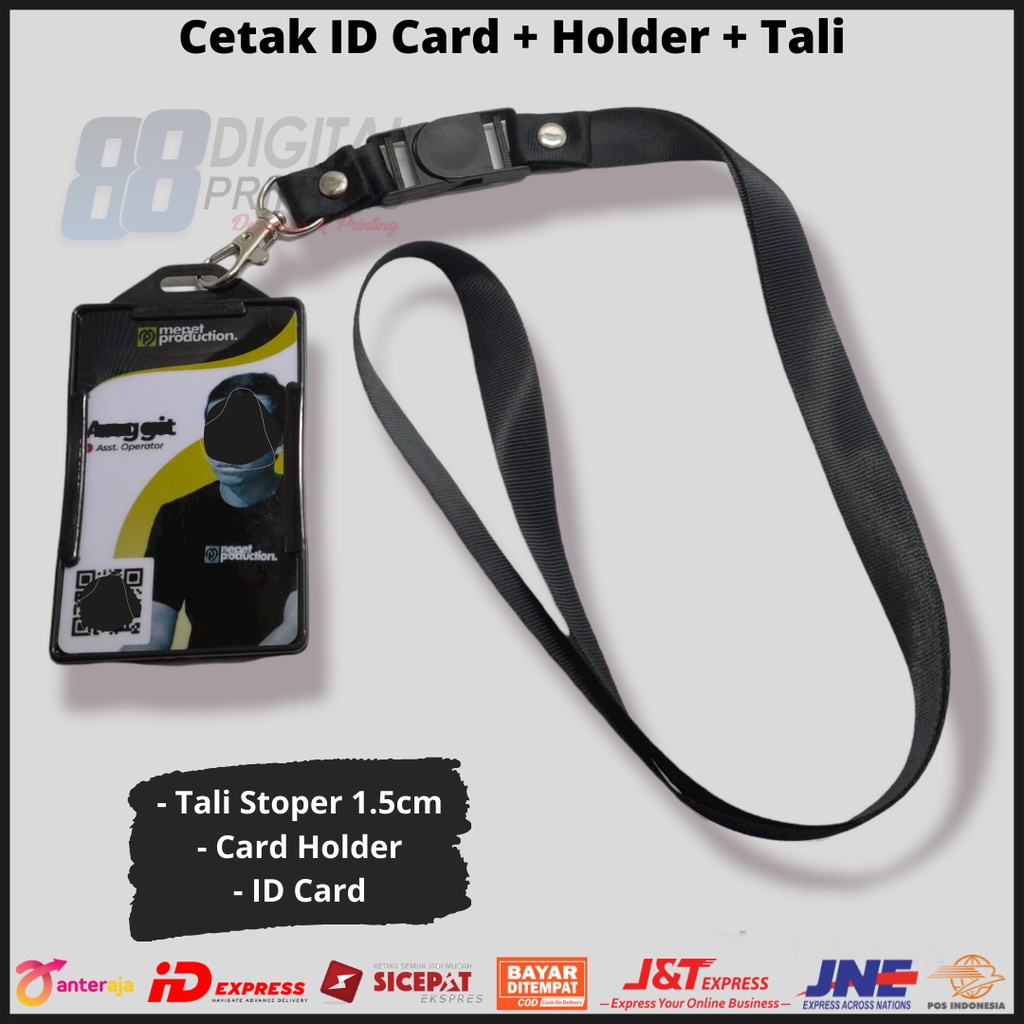 

(✔️COD) Cetak ID Cardd + Tali / Lanyard Keplek Name Tag Tanda Pengenal