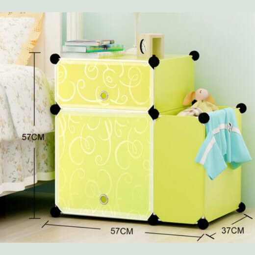 Bedola Lemari plastik bedside table rak serbaguna rak toys buku 3 susun