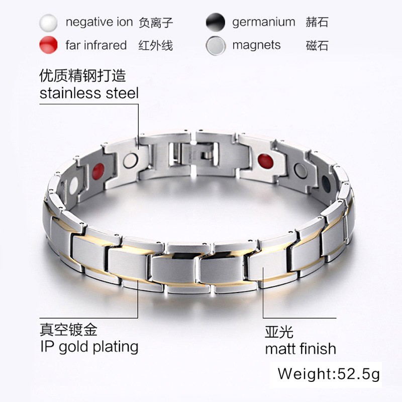 Gelang cowok cewek / gelang pria wanita / Gelang kesehatan titanium nano magnet energi GP013