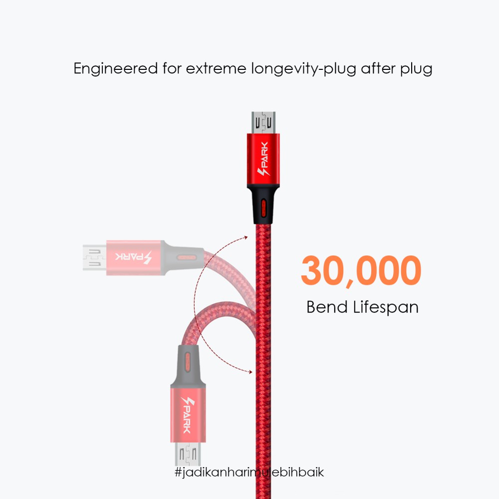 SPARKM | KABEL USB MICRO JETE SPARK 100 CM 2.4A (COLOUR)