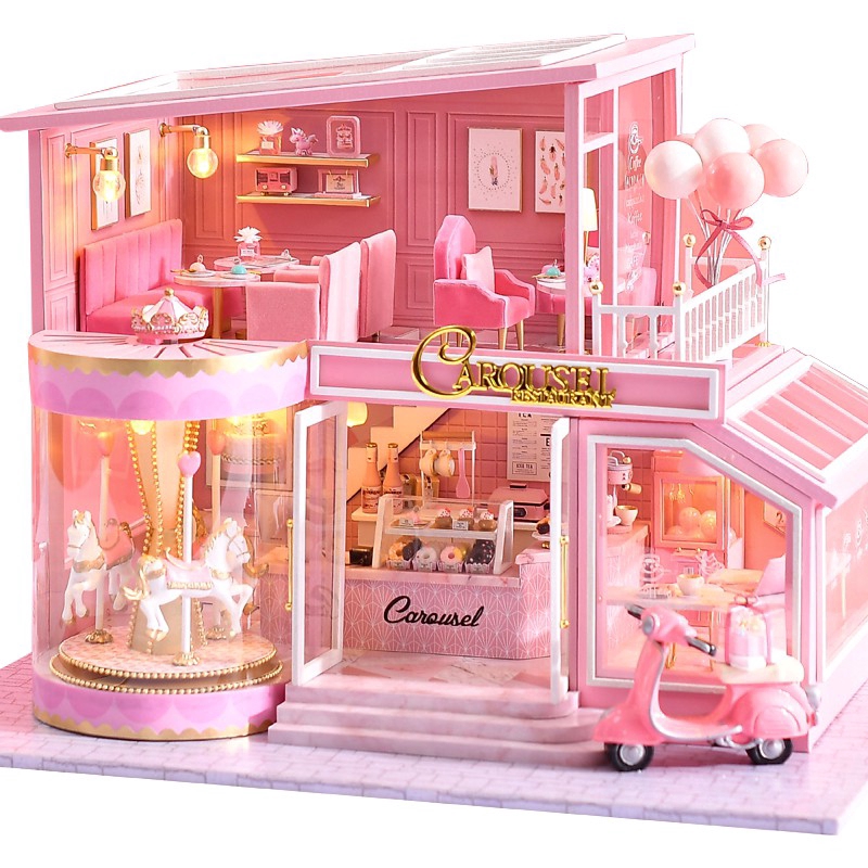 Cutebee Diy Dollhouse Miniatur Rumah Rumahan Furnitur ...