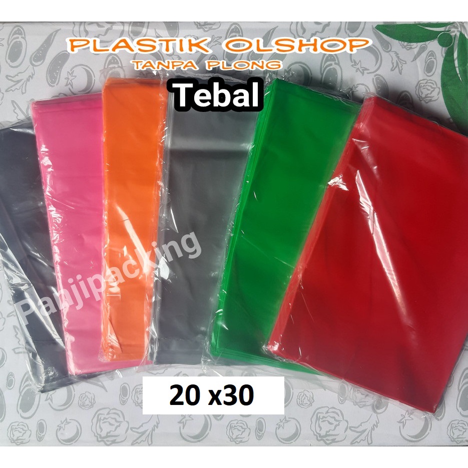 

PLASTIK OLSHOP 20x30 TANPA PLONG ONLINE SHOP HD WARNA TEBAL HITAM SILVER MERAH PINK HIJAU