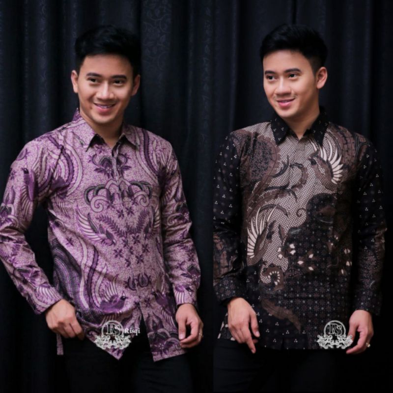 Batik Pria Lengan Panjang BATIK NAKULA HRB026 motif KERATONAN Kode 002 size M L XL XXL Reguler