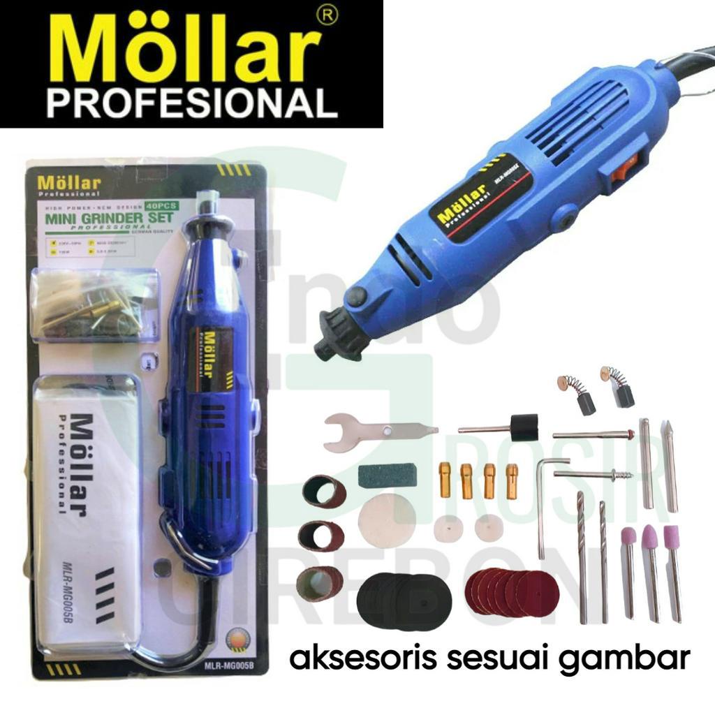 MUMPUNG READY !!! MOLLAR Mini Die Grinder Blister 40 Pc Mini Grinder Set Bor Tuner Turner Listrik Murah