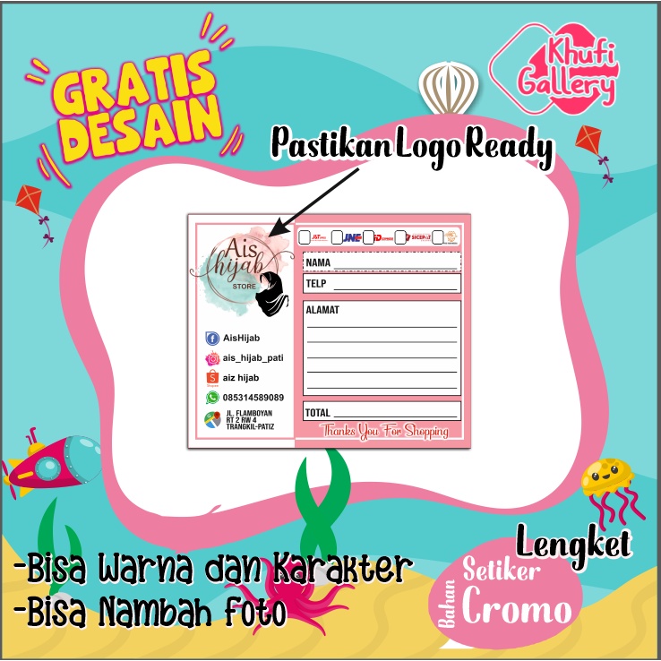 

Label Pengiriman Setiker Olshop Custom Murah Custom GRATIS DESAIN