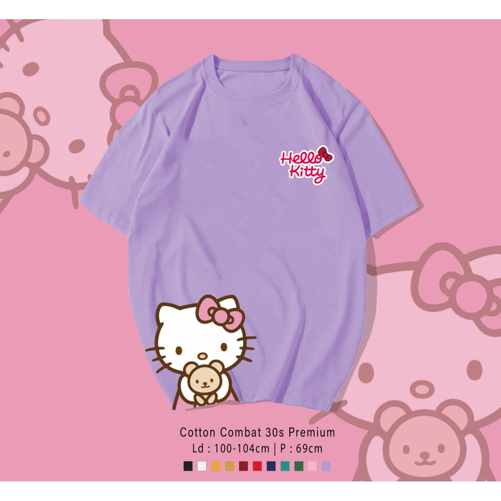 HELLO KITTY SIDE / TERMURAH BAJU KAOS KATUN WANITA LENGAN PENDEK / TUMBLR TEE /  CUSTOM TEE