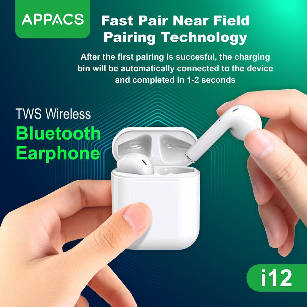 Earphone Bluetooth TWS i12