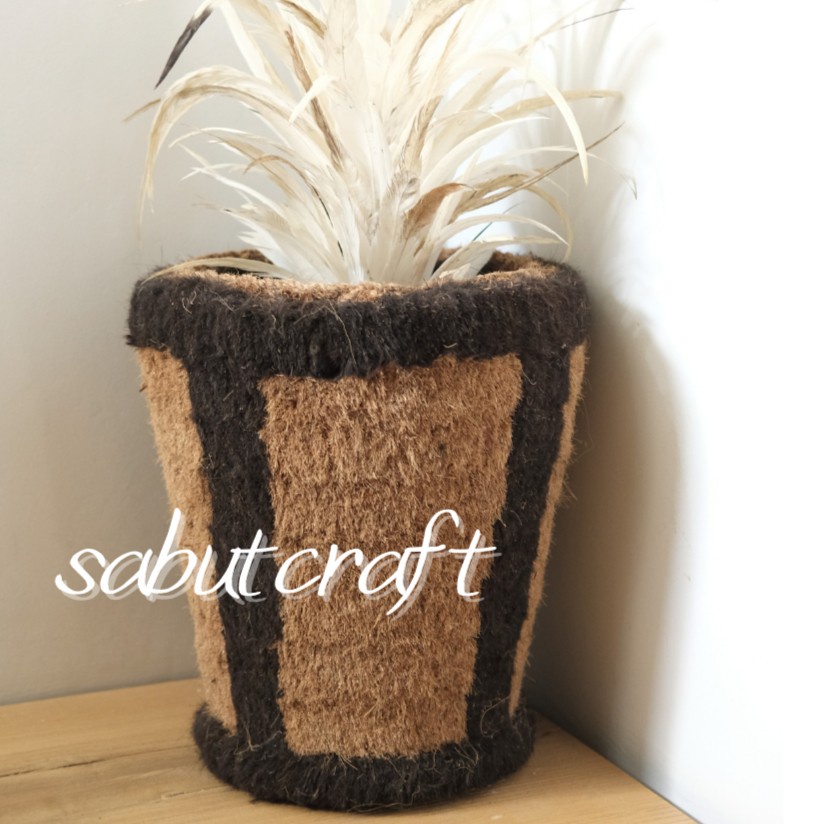 VAS BUNGA SUDUT RUANGAN SABUT MODEL BULU/DEKORASI RUANGAN VINTAGE