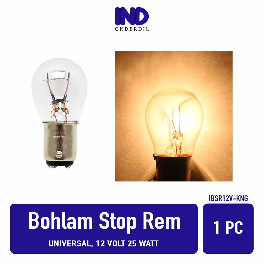 Bohlam Lampu Stop-Belakang-Rem 12v 12/6 Watt Universal Bebek &amp; Matic