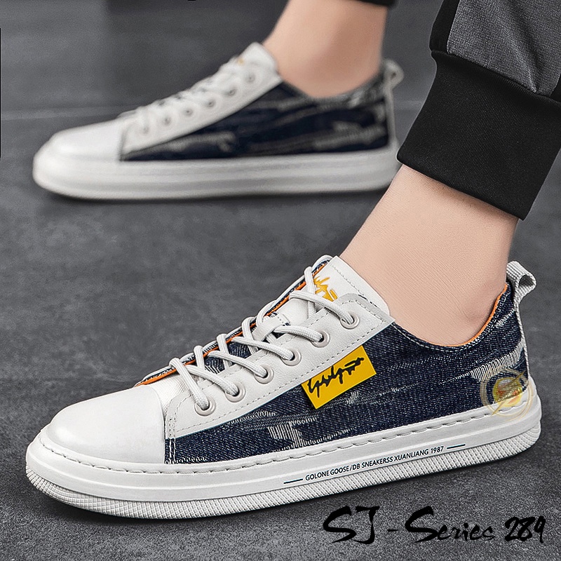 [NOOS] Sepatu Sneakers Pria Motif Jeans Buat Hangout Trendy Kualitas Import Premium -289