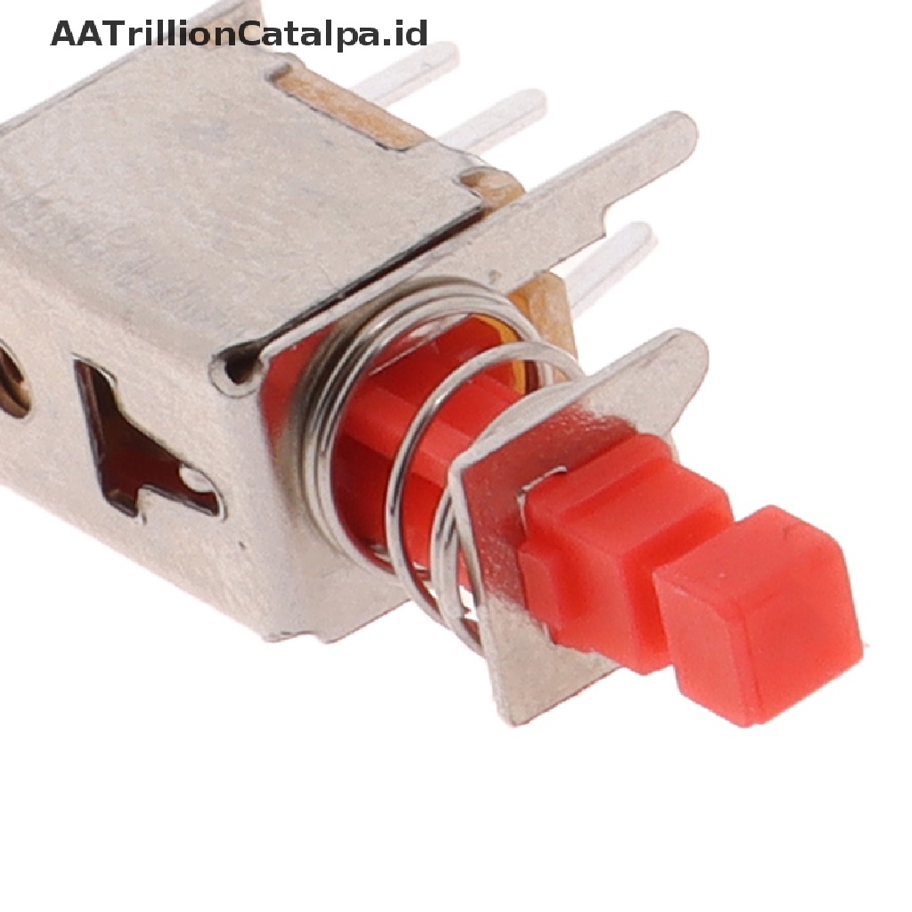 (Aatrillioncatalpa) 10pcs Ps-22F03 Saklar Tombol Tekan Sudut Kanan 6 Pin Self-Locking