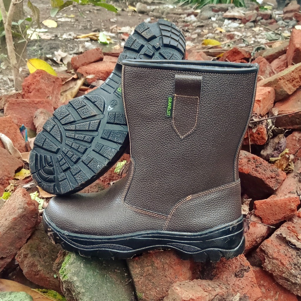 Sepatu safety Boot Kulit Sapi Asli Boot King Grand State Proyek Las Terbaru Terlaris Murah SEPATU SAFETY TAHAN API LAS anti slip