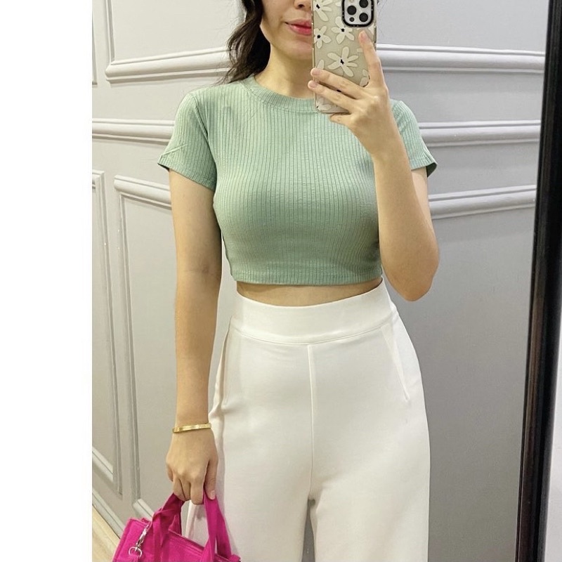 Gigi Crop Top knit rib premium / basic crop top / crop top / korean crop top