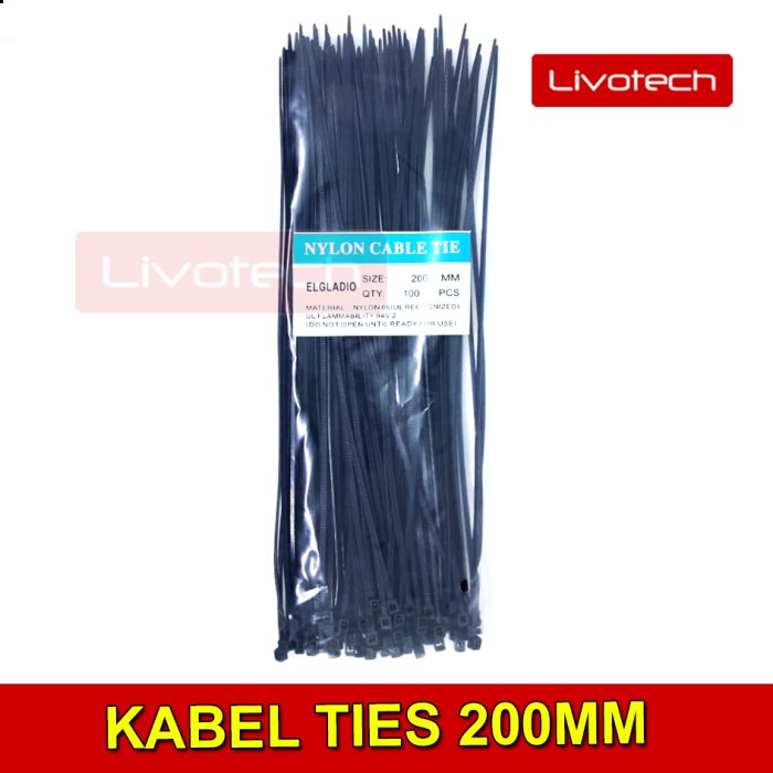 READY!!! Kabel Ties 20cm Nylon Cable Tie 2 x 100 mm Tali Pengikat eceran per pcs (bukan per bungkus)