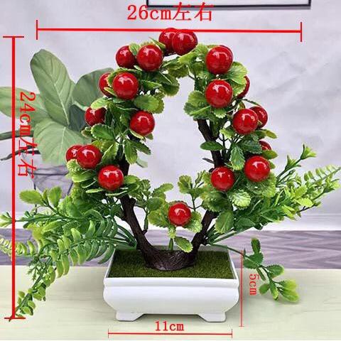 Tanaman Hias Artificial Model Bonsai Dengan Hiasan Buah