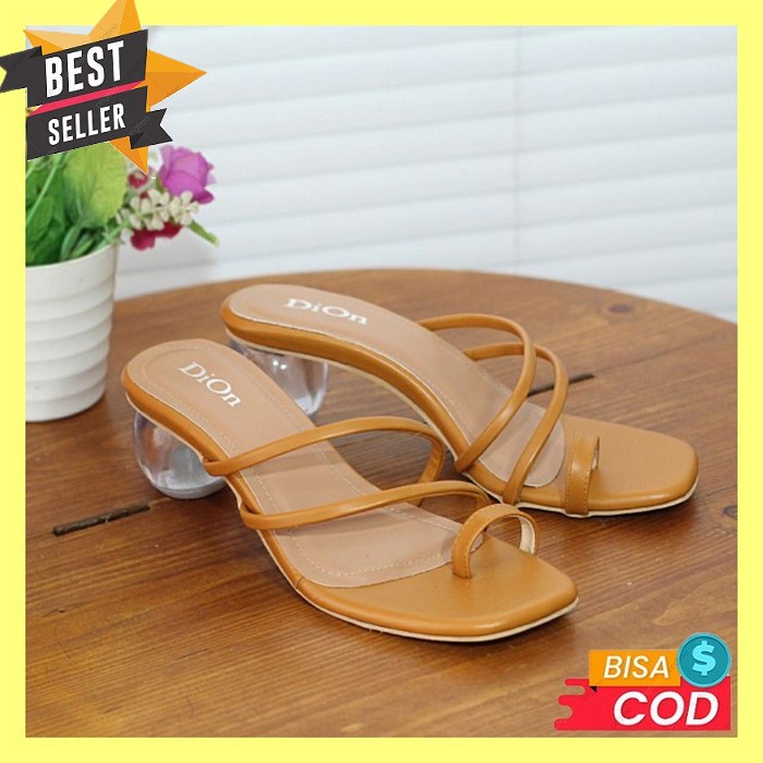 Sandal Hak Hils Import Wanita Sendal Andin High Heels Korean Hak Kaca  Dion Amelia Heels Kaca Oval