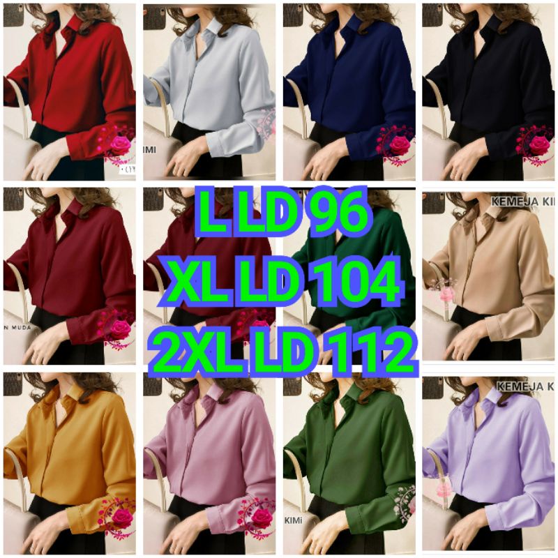 KMJ KIMI KEMEJA KIMI 9 WARNA SIZE L/XL/2XL KEMEJA WANITA BAJU KANTORAN MB