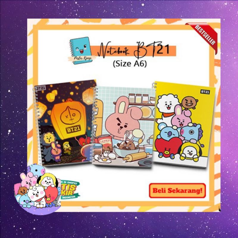 

[TERLARIS] Notebook A6 & A5 Buku Tulis Buku Catatan KPOP BTS Army BT21 Persona Murah