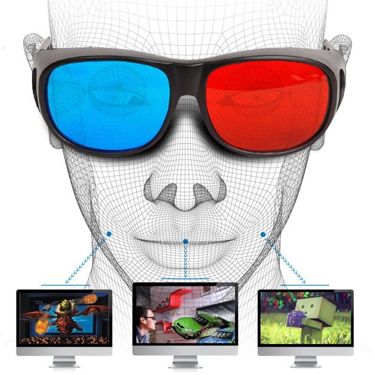 Kacamata 3D Frame Plastik Murah Multifungsi - Hitam