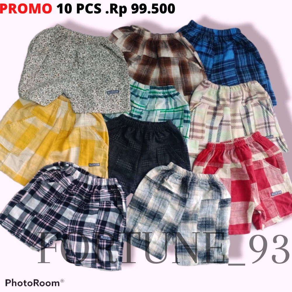 Grosir 1 Kodi / Celana anak pendek Distro kombinasi Kotak 2 warna kualitas premium 2 - 6 tahun Bhan 