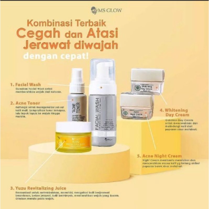 Paket Acne+Yuzu hidrating[sudah termasuk Yuzu hidrating ] MS GLOW