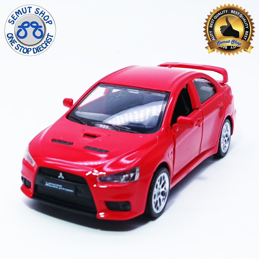 Apolo MSZ 2007 Mitsubishi Lancer Evolution Glossy Red Miniatur Mobil Mitsubishi Lancer Evolution
