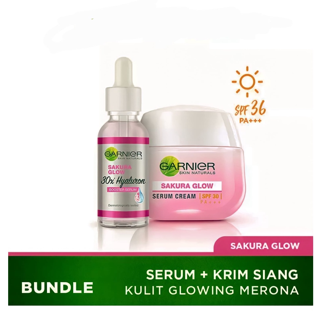 garnier cream serum sakura glow paket serum garnier serum &amp; cream (serum 30ml &amp; cream 50ml)