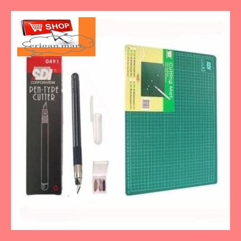 

Rgk0Nyezi Alas Potong Kertas, Kain, Plastik Dll / Cutting Mat A3 + Cutter Pen Renzclgan