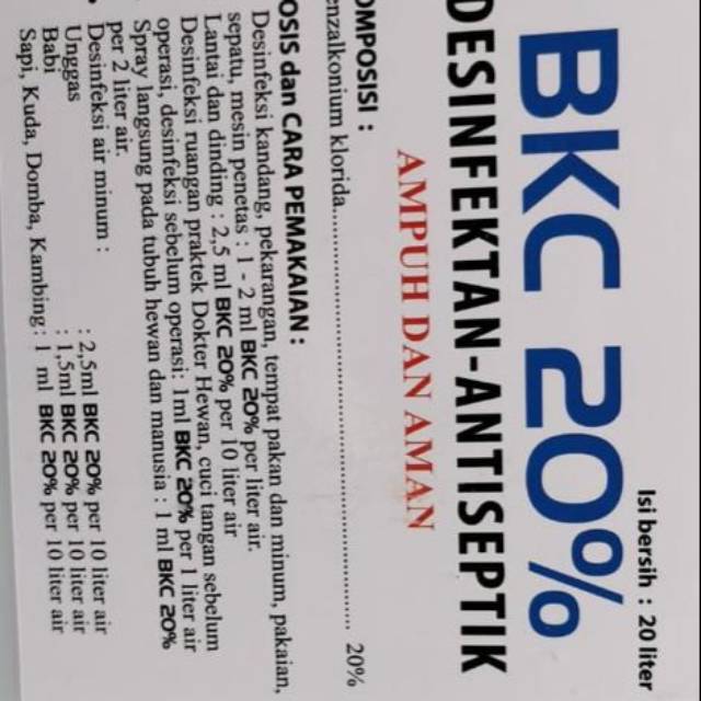 Desinfektan antiseptik BKC 20% #biangdesinfektan