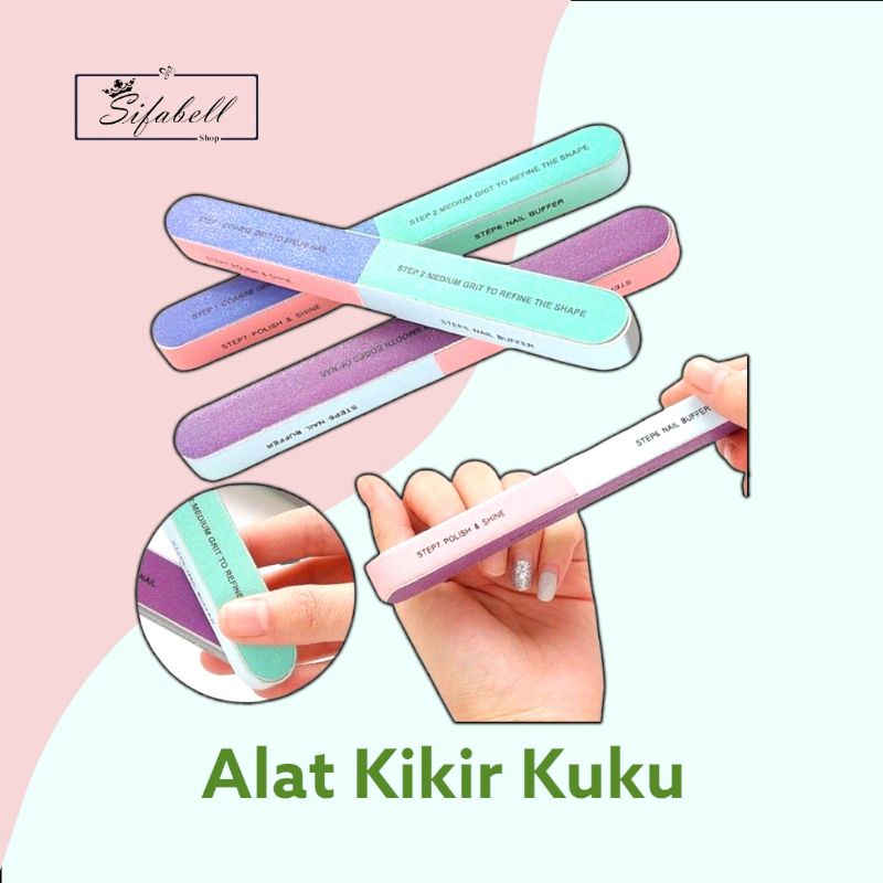 Alat Kikir Kuku Penghalus Kuku Nail Buffer Manicure Pedicure 7 Steps