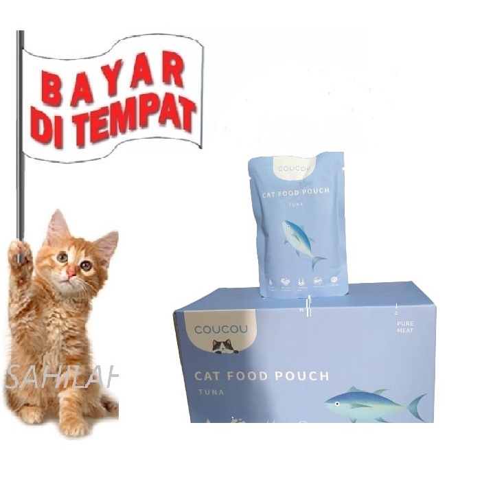 TERBARU !! MAKANAN KUCING BASAH TERMURAH COUCOU WET CAT FOOD POUCH RASA IKAN TUNA