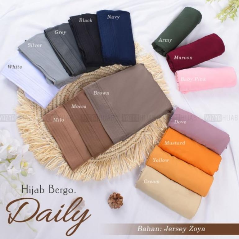 [PRODUK CHGWK] Jilbab Hijab Bergo Daily Instant Softpad Antem Anti Tembem Jersey Zoya Adem Ga Nerawa