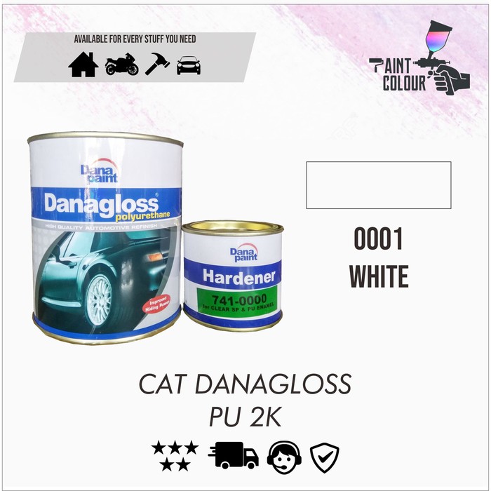 DANAGLOSS PU 2K 0001 White - Cat Duco Mobil Besi Kayu Metal