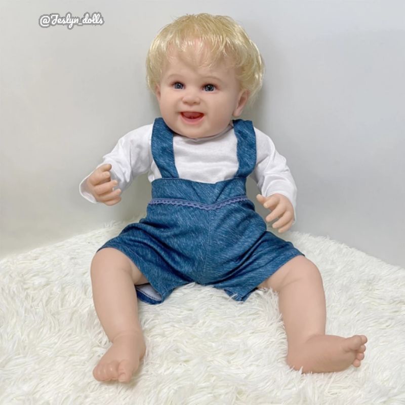 Reborn doll 60cm cloth body blonde hair