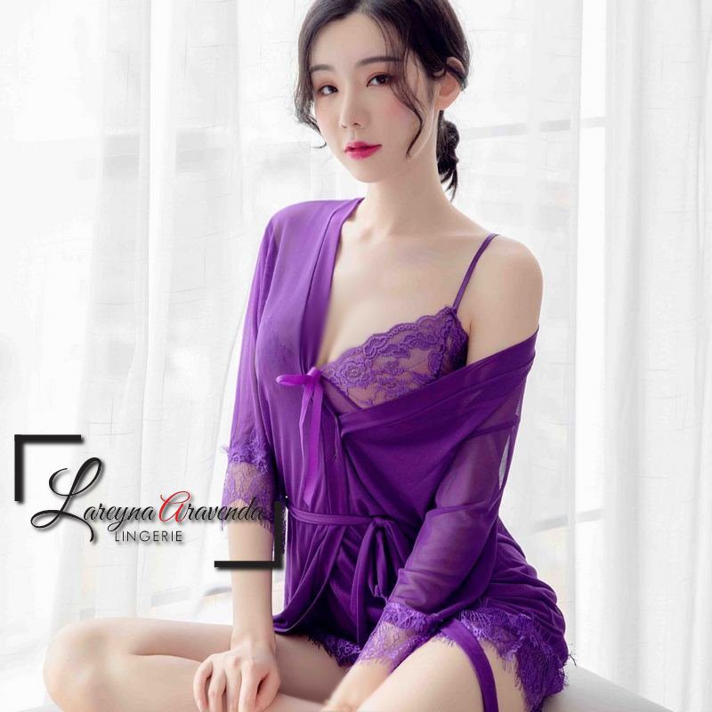Bodysuit Transparan Lingerie Big Size Baju Tidur Sexy Lingerie Set Jumbo Lingerie Cosplay Bodysuit L