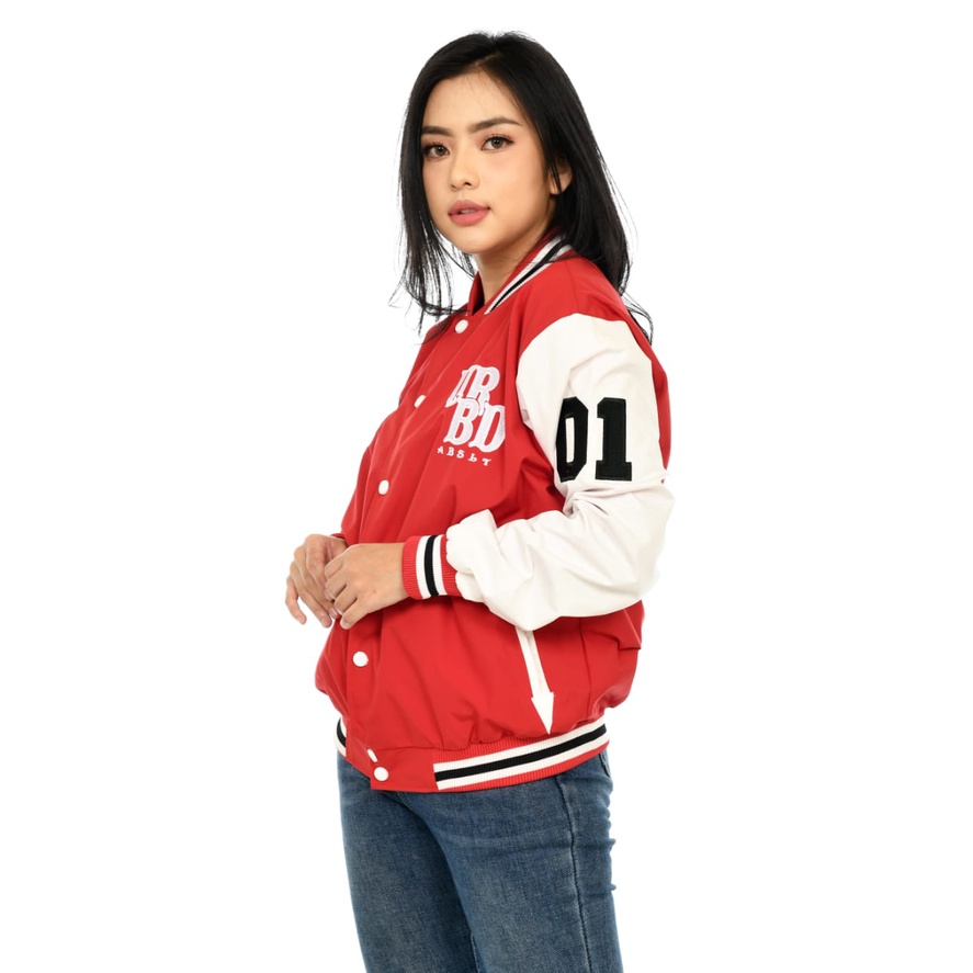 Dhozen Jaket Varsity Unisex Waterproof Windproof Baseball Full Bordir A218