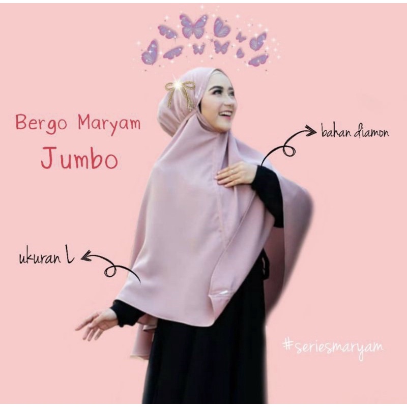 Hijab Bergo Maryam Jumbo/ jilbab maryam jumbo XL