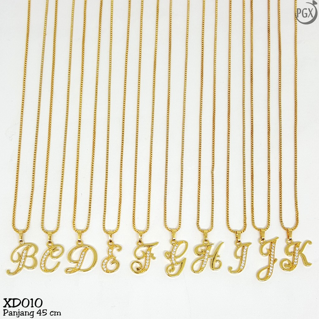 PGX Kalung Xuping Huruf Inisial Nama A-Z Perhiasan Lapis Emas  - XD010