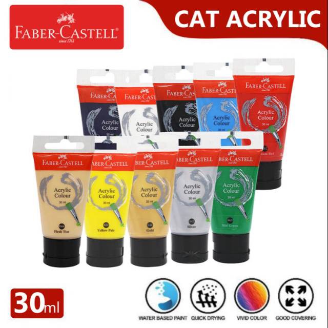 

ACRYLIC COLOUR 30 ML FABER CASTELL SATUAN / PCS