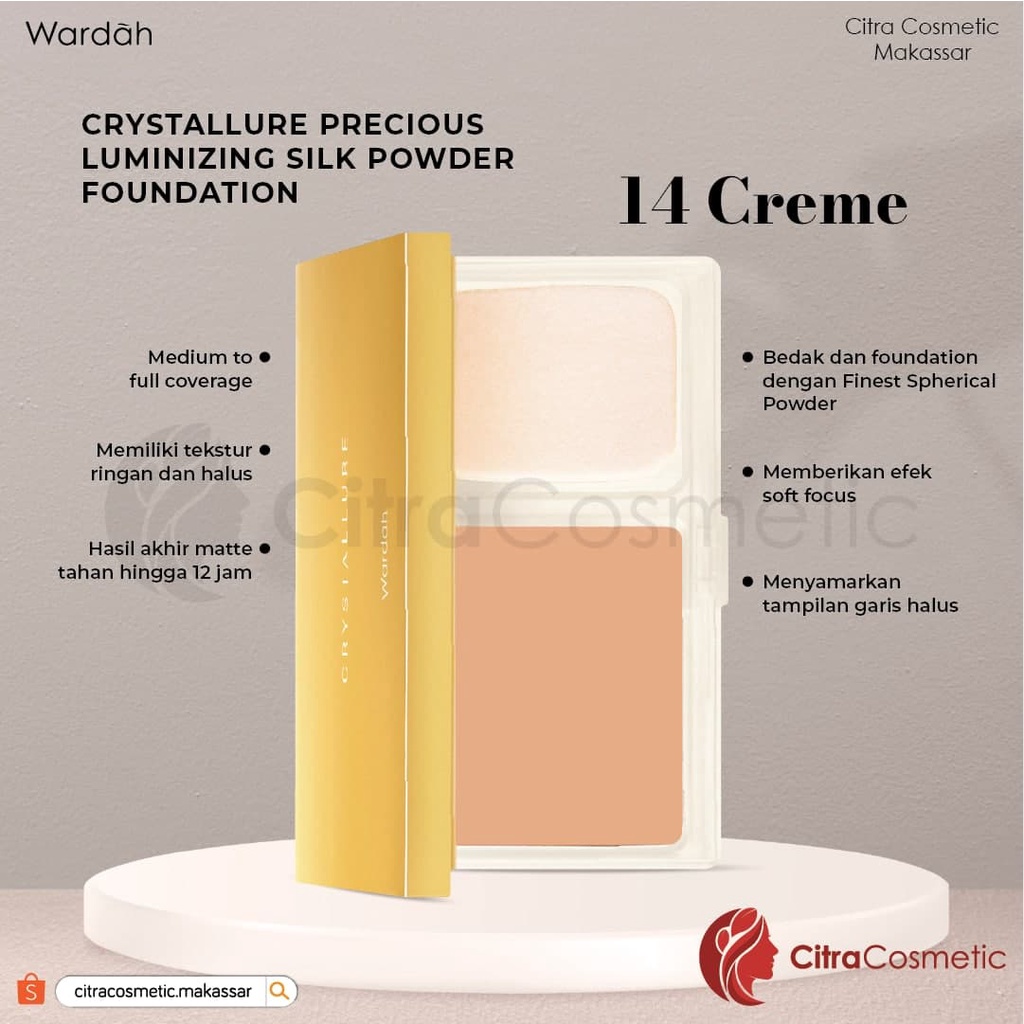 Wardah Crystallure Precious Luminizing Silk Powder Foundation Series | Corrective Concealer