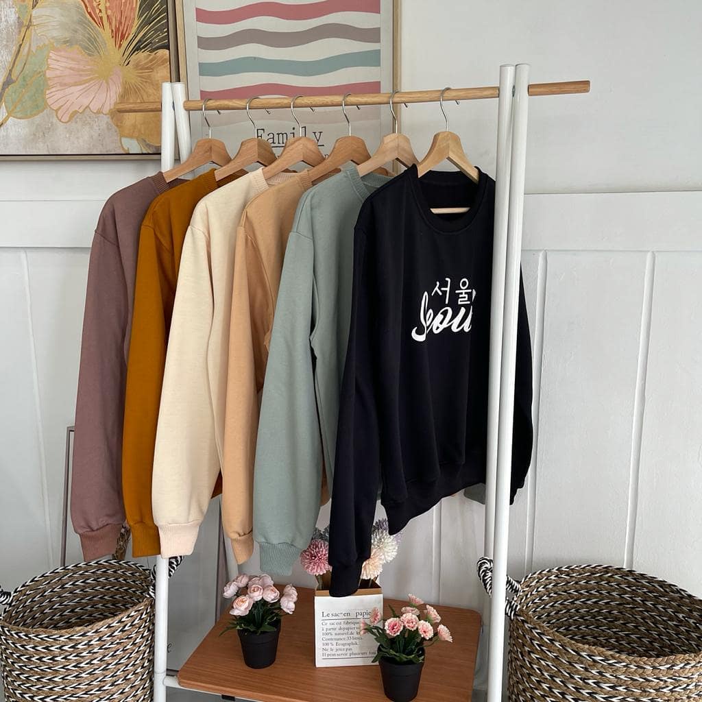 SWEATER WANITA SEOUL /// ATASAN WANITA ALA KOREA FLEECE TEBAL KEKINIAN TERBARU''