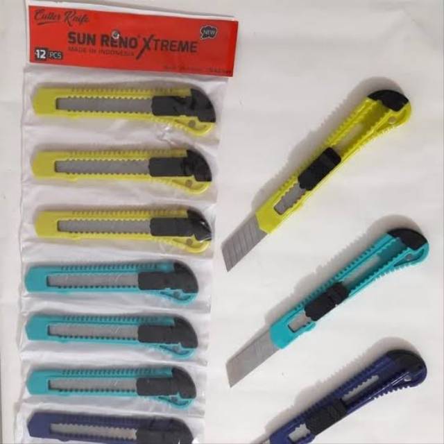 

Cutter Knife Sun Reno Xtreme isi 12 pcs warna-warni